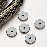 Electroplate Non-magnetic Synthetic Hematite Beads Strands, Heishi Beads, Disc/Flat Round, Antique Bronze Plated, 12x2mm, Hole: 1mm, about 189pcs/strand, 15.7 inch(G-F300-17A-06)
