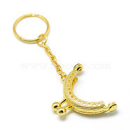 Iron Purse Frame Handle for Bag Sewing Craft Tailor Sewer, with Key Ring, Golden, 100mm(FIND-T008-186G)
