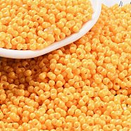 Baking Paint Glass Seed Beads, Peanut, Orange, 2~2.5x4x2mm, Hole: 0.8mm, about 15000pcs/pound(SEED-A033-04K)