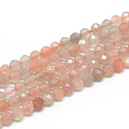 Natural Sunstone Beads Strands, Faceted, Round, 2x2mm, Hole: 0.5mm, about 188pcs/strand, 15.9 inch(40.5cm)(G-S264-18-2mm)