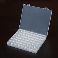 Plastic Bead Containers, Flip Top Bead Storage, Removable, 56 Compartments, Rectangle, Clear, 21.2x18x2.7cm, Compartments: about 2.4x2.5x2.3cm, 56 Compartments/box(CON-L022-11)