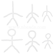 6Pcs 6 Styles Plastic Action Figure Movable Skeleton, Doll Making Supplies, White, 122~197x87~163x7~10mm, 1pc/style(DIY-OC0012-10)