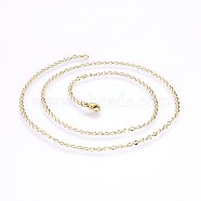 304 Stainless Steel Cable Chain Necklaces, Golden, 19.68 inch(50cm), 2.3mm (NJEW-P226-06G-04)