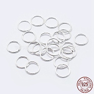 925 Sterling Silver Round Rings, Soldered Jump Rings, Closed Jump Rings, Silver, 18 Gauge, 4x1mm, Inner Diameter: 1mm(STER-F036-03S-1x4)