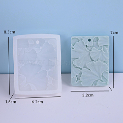 Flower Food Grade DIY Pendant Silicone Molds, Resin Casting Molds, For UV Resin, Epoxy Resin Jewelry Making, White, 83x62x16mm(PW-WG62604-07)