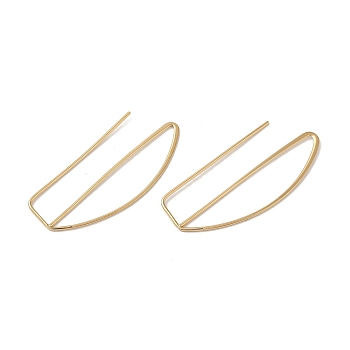 304 Stainless Steel Dangle Hoop Earrings, Semicircle Earrings for Women, Real 18K Gold Plated, 38.5x0.6mm
