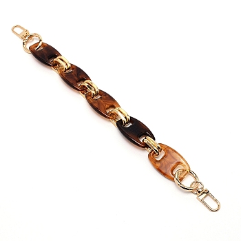 Acrylic Curb Chain Bag Strap, with Alloy Clasps, for Bag Replacement Accessories, Saddle Brown, 31cm