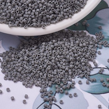 MIYUKI Delica Beads, Cylinder, Japanese Seed Beads, 11/0, (DB0761) Matte Opaque Gray, 1.3x1.6mm, Hole: 0.8mm, about 2000pcs/10g