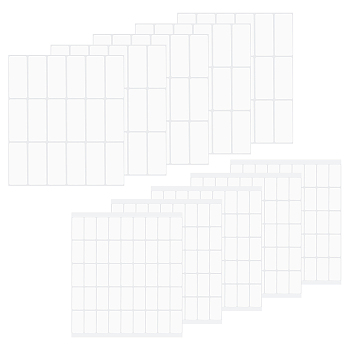 BENECREAT 10Pcs 2 Style Rectangle Blank Paper Self-Adhesive Present Stickers, Label Stickers for Clothing, White, 17.3~17.9x15.3~16.3x0.01cm, 5 sheet/style