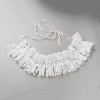Detachable Fibre Lady's Embroidered Collars, Neckline Trim, Clothes Sewing Applique Edge, DIY Garment Accessories, White, 1840x145x1mm