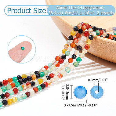 2 Strands Natural Multi-Color Agate Beads Strands(G-NB0005-05)-2