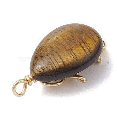 Natural Tiger Eye Copper Wire Wrapped Pendants(PALLOY-JF02598-04)-3