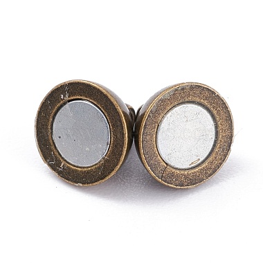 Round Brass Magnetic Clasps with Loops(MC019-AB)-4