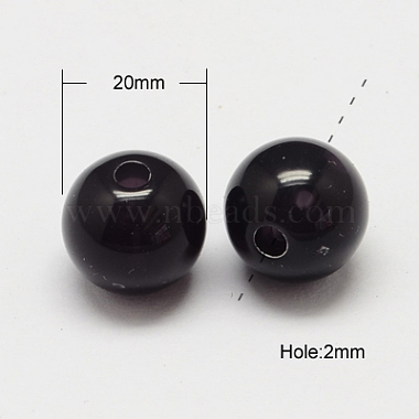 20mm Black Round Acrylic Beads