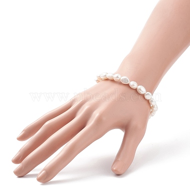 Natural Pearl Beaded Stretch Bracelet for Women(BJEW-JB08868-01)-3