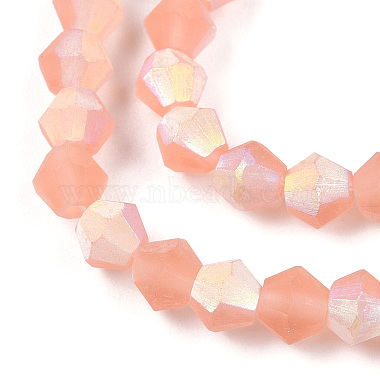 Imitez des brins de perles en verre givré bicône en cristal autrichien(GLAA-F029-TM4mm-A15)-3