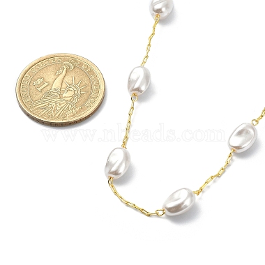 CCB Plastic Pearl Beaded Chain Necklace(NJEW-JN04337)-4