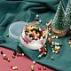 300Pcs 5 Colors Christmas Theme Baking Painted Glass Pearl Round Beads(HY-FS0001-02)-6