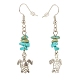 Synthetic Turquoise Chips Beaded Dangle Earrings(EJEW-JE04890-01)-5