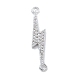 Rack Plating Brass Micro Pave Clear Cubic Zirconia Lightning Bolt Connector Charms(KK-A234-067P)-1