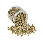 Plating Acrylic Beads, Flat Round with Mixed Initial Letters, Golden Plated, Black, Golden, 7x4mm, Hole: 1.2mm, 1000pcs/box(PACR-CJ0001-01)
