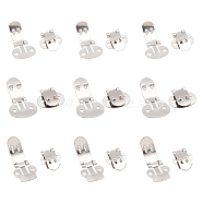 36Pcs 3 Styles Stainless Steel Flat Blank Shoe Clips, for DIY Craft Detachable Decorations, Stainless Steel Color, 16.5~20.5x14~19.5x3~4mm, Hole: 2mm, 12pcs/style(FIND-FG0002-32)