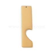 Ion Plating(IP) 304 Stainless Steel Big Pendants, Laser Cut, Rectangle Charm, Real 18K Gold Plated, 50x12x1.5mm, Hole: 1.4mm(STAS-K270-17G)