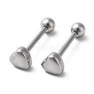 201 Stainless Steel Heart Nose Bone Rings with 304 Stainless Steel Pins, Nose Pin Studs Piercing Jewelry, Stainless Steel Color, 25x7x7mm, Pin: 1.5mm(AJEW-P109-03P)