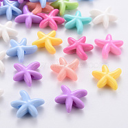 Opaque Acrylic Beads, Starfish, Mixed Color, 19x20.5x6mm, Hole: 3.5mm, about 648pcs/500g.(MACR-S373-22A)
