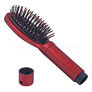 Plastic Comb for Hide Money, Massage Hair Brushes, Dark Red, 20x6x4cm(AJEW-WH0314-162)