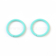 Iron Open Jump Rings, Turquoise, 18 Gauge, 10x1mm, Inner Diameter: 8mm(X-IFIN-F149-B17)