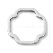 304 Stainless Steel Linking Rings, Cross, Stainless Steel Color, 12x12x1mm(STAS-C097-07P)