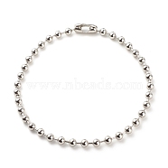 304 Stainless Steel Ball Chains Necklace for Women, Stainless Steel Color, 17.72 inch(45cm)(NJEW-JN03892-01)