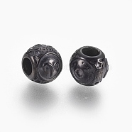 316 Surgical Stainless Steel European Beads, Large Hole Beads, Rondelle, Aries, Gunmetal, 10x9mm, Hole: 4mm(STAS-P212-18B-07)
