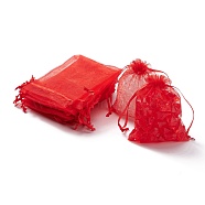 Organza Gift Bags with Drawstring, Jewelry Pouches, Wedding Party Christmas Favor Gift Bags, Red, 12x9cm(OP-R016-9x12cm-01)