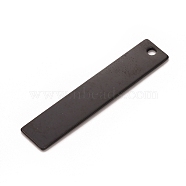 304 Stainless Steel Pendants, Stamping Blank Tag, Rectangle/Bar, Gunmetal, 40x8x0.8mm, Hole: 2mm(STAS-I137-08B)