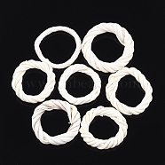 Handmade Reed Cane/Rattan Woven Linking Rings, For Making Straw Earrings and Necklaces, Bleach, Ring, Beige, 28~34x6~7mm, Inner Diameter: 17~25mm(X-WOVE-T006-004A)