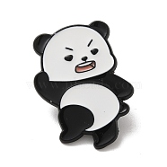 Panda Enamel Pin, Alloy Brooch for Backpack Clothes, White, 33x24x2mm(JEWB-P036-A07)