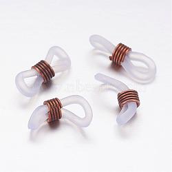 (Holiday Stock-Up Sale)Silicone EyeGlass Holders, with Red Copper Tone Iron Findings, Red Copper, 19x5mm(IFIN-F136-07R)