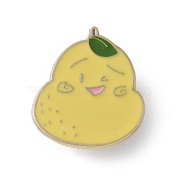 Cute Pear Enamel Pins, Zinc Alloy Brooches for Backpack Clothes, Champagne Yellow, 30x26.5mm(JEWB-S041-01K-G)