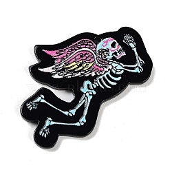 Acrylic Pendants, Hallowmas Series Charms, Skull, 32x46x2.5mm, Hole: 1.8mm(FIND-B036-05B)