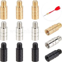 12Pcs 3 Colors 4Pcs Brass Dart Weight Add Accentuator Tools, Mixed Color, 16x6mm, Inner Diameter: 4mm, Pin: 4.5mm, 4pcs/color(KK-CA0003-42)