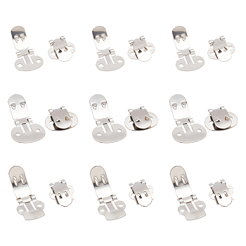 36Pcs 3 Styles Stainless Steel Flat Blank Shoe Clips, for DIY Craft Detachable Decorations, Stainless Steel Color, 16.5~20.5x14~19.5x3~4mm, Hole: 2mm, 12pcs/style