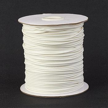 Eco-Friendly Korean Waxed Polyester Cord, White, 1.5mm, about 169.51~174.98 Yards(155~160m)/Roll