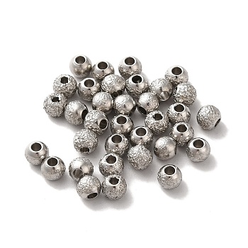 303 Stainless Steel Beads, Textured, Rondelle, Stainless Steel Color, 5x4.5mm, Hole: 1.5mm