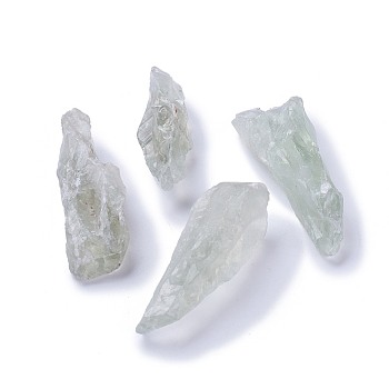 Natural Green Quartz Beads, Nuggets, No Hole/Undrilled, 54~61.5x13~20x12~21mm, about 100g/bag