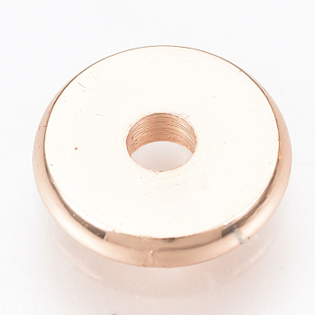 Brass Spacer Beads, Disc, Rose Gold, 4mm