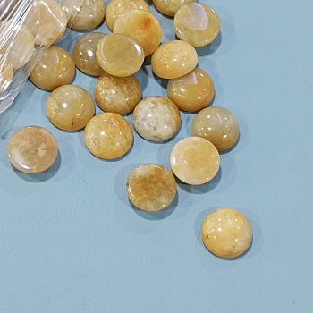 Natural Topaz Jade Cabochons, Half Round, 12x5~6mm