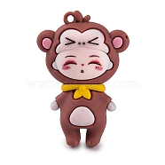 The 12 Chinese Zodiac Girl Doll PVC Plastic Pendants, Monkey, 56.5x38.5x21.5mm, Hole: 3.5mm(KY-S172-16I)