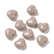 Opaque Acrylic Beads, Heart, Tan, 9x9.5x5.5mm, Hole: 1.5mm, about 1650pcs/500g(OACR-C016-32A)